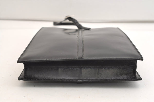 Authentic GUCCI Vintage Tote Hand Bag Purse Leather Black 4576J