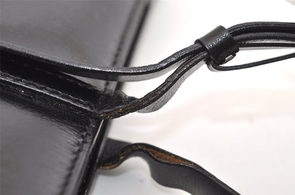 Authentic GUCCI Vintage Tote Hand Bag Purse Leather Black 4576J