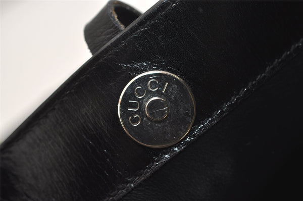 Authentic GUCCI Vintage Tote Hand Bag Purse Leather Black 4576J