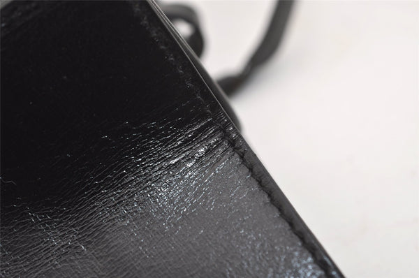 Authentic GUCCI Vintage Tote Hand Bag Purse Leather Black 4576J