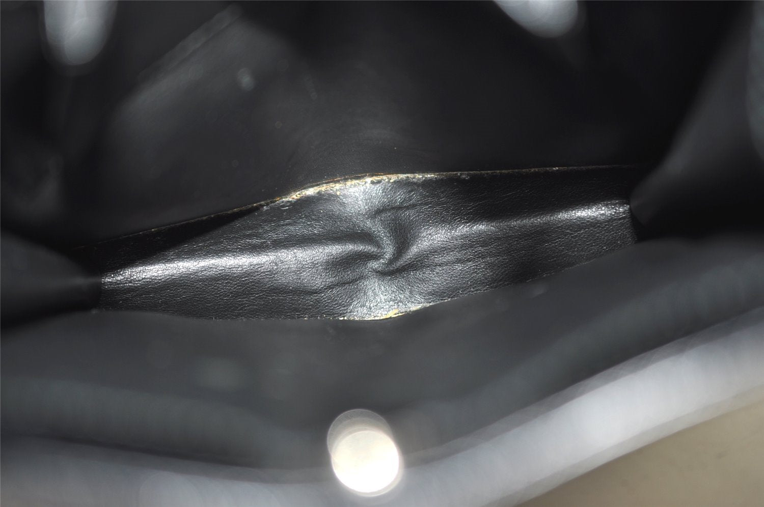 Authentic GUCCI Vintage Tote Hand Bag Purse Leather Black 4576J