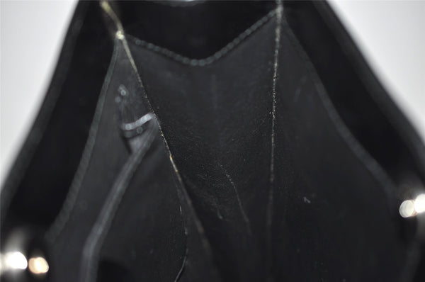 Authentic GUCCI Vintage Tote Hand Bag Purse Leather Black 4576J