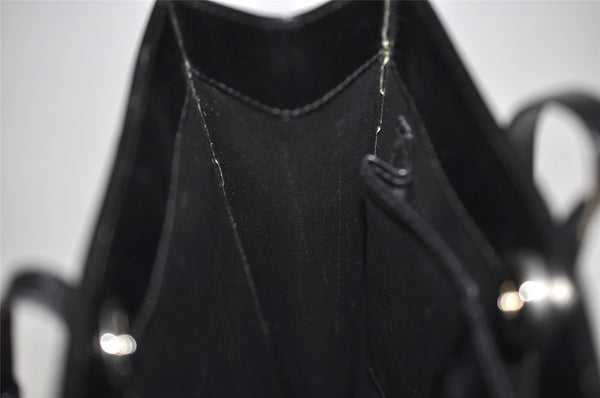 Authentic GUCCI Vintage Tote Hand Bag Purse Leather Black 4576J