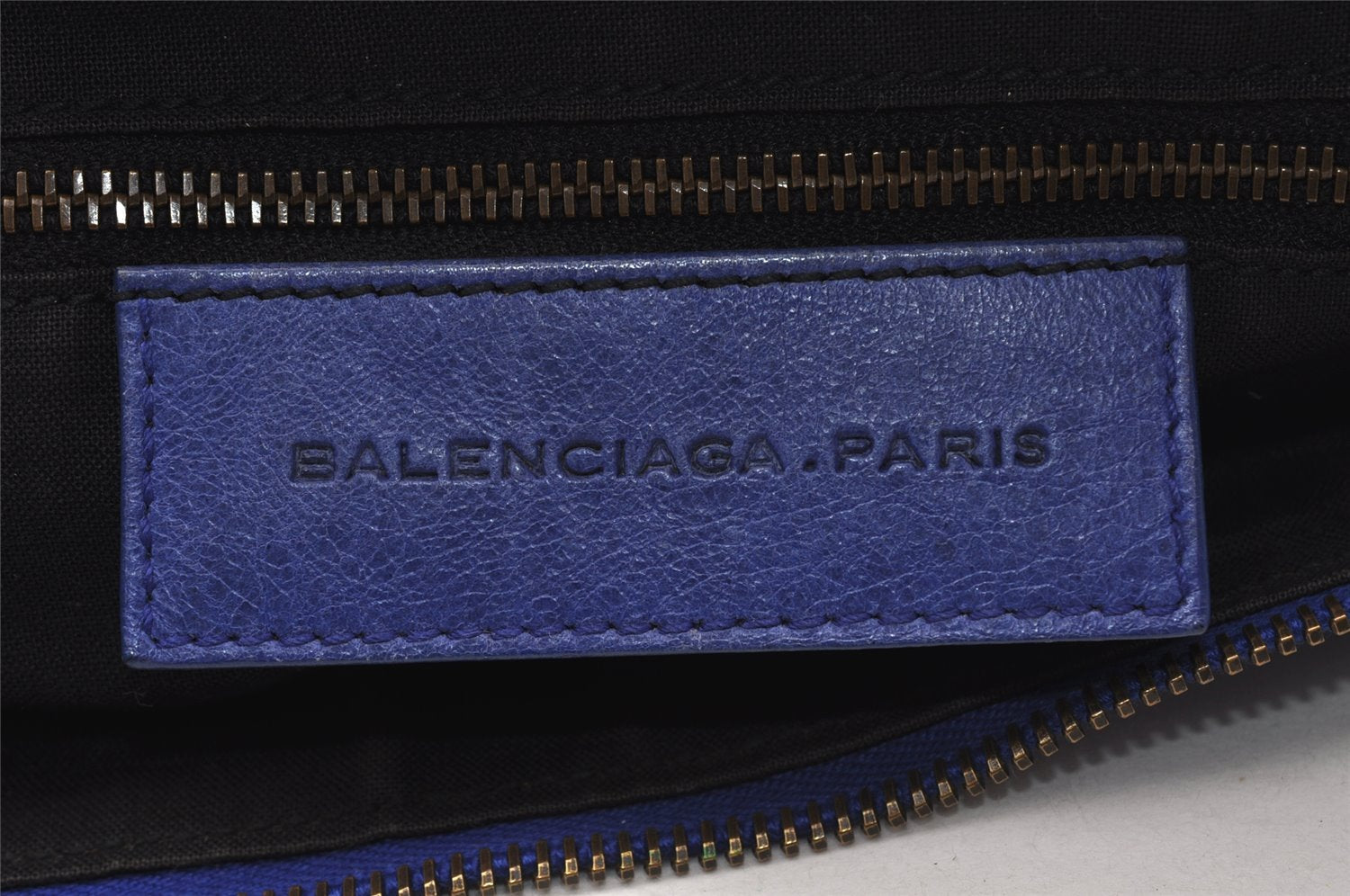 Authentic BALENCIAGA Classic The Day Shoulder Hand Bag Leather 140442 Blue 4577I