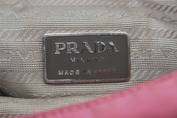 Authentic PRADA Nylon Tessuto Leather Shoulder Cross Body Bag Purse Pink 4579I