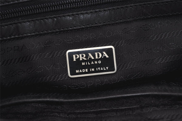 Authentic PRADA Vintage Wool Leather 2Way Shoulder Hand Bag V199R Khaki 4579J