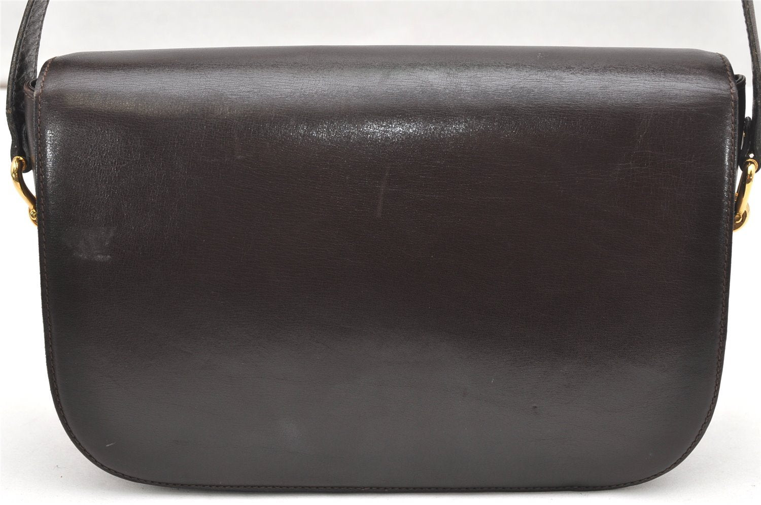 Authentic GUCCI Vintage Shoulder Bag Purse Leather Brown 4579K