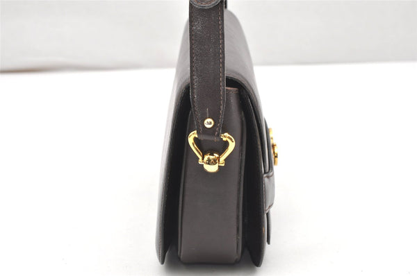 Authentic GUCCI Vintage Shoulder Bag Purse Leather Brown 4579K