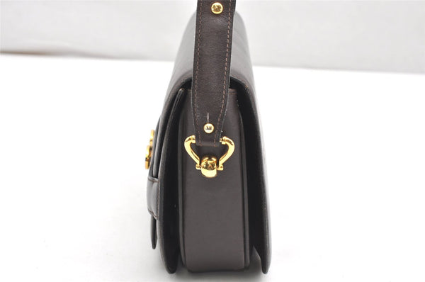 Authentic GUCCI Vintage Shoulder Bag Purse Leather Brown 4579K