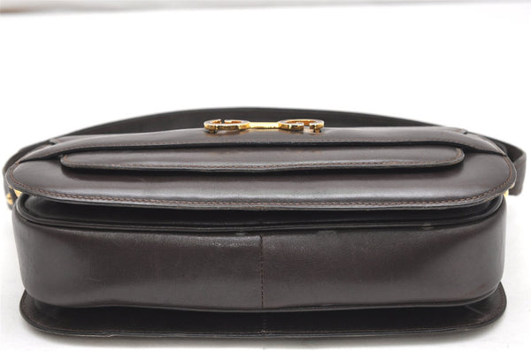 Authentic GUCCI Vintage Shoulder Bag Purse Leather Brown 4579K