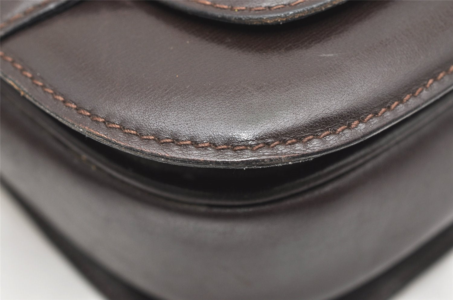 Authentic GUCCI Vintage Shoulder Bag Purse Leather Brown 4579K