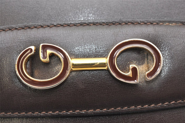 Authentic GUCCI Vintage Shoulder Bag Purse Leather Brown 4579K