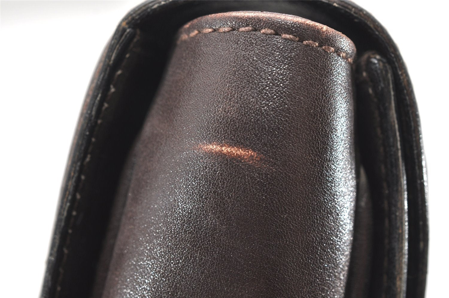 Authentic GUCCI Vintage Shoulder Bag Purse Leather Brown 4579K
