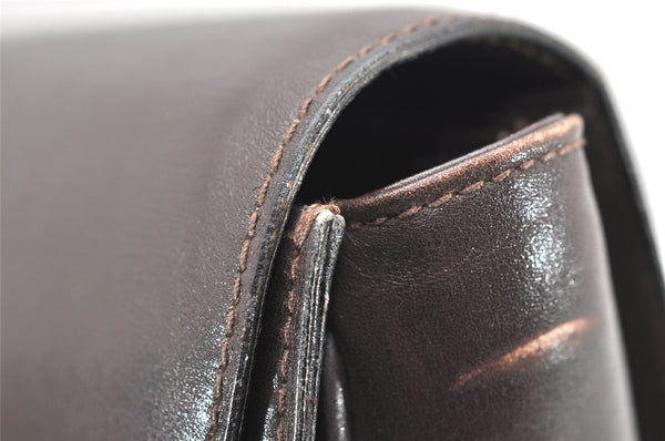 Authentic GUCCI Vintage Shoulder Bag Purse Leather Brown 4579K