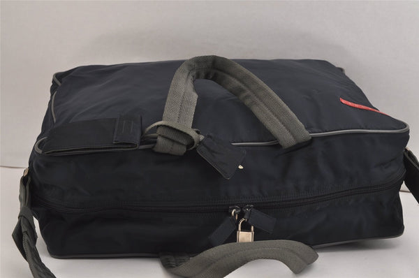 Authentic PRADA Sports Nylon Leather 2Way Travel Boston Bag 4V0369 Navy 4580J