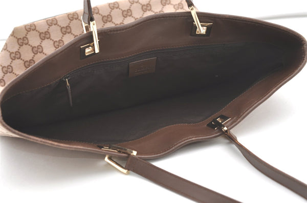Authentic GUCCI Vintage Shoulder Tote Bag GG Canvas Leather 0021098 Brown 4581I