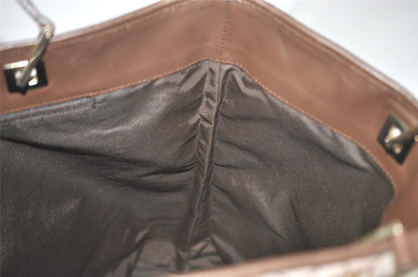 Authentic GUCCI Vintage Shoulder Tote Bag GG Canvas Leather 0021098 Brown 4581I