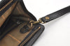 Authentic Burberrys Vintage Leather Clutch Hand Bag Purse Black 4581J