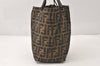 Authentic FENDI Vintage Zucca Tote Hand Bag Nylon Leather Brown 4581K