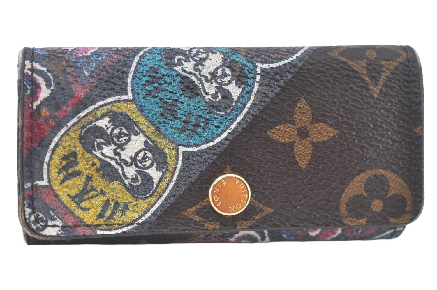 Auth Louis Vuitton Monogram Multicles 4 Four Hooks Key Case M67252 Kabuki  4582J