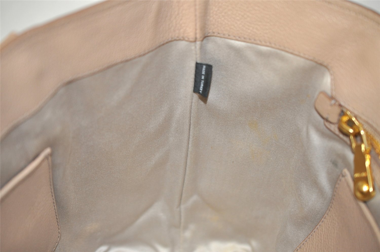 Authentic MIU MIU Vintage Leather 2Way Shoulder Hand Tote Bag Purse Beige 4583I