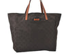 Authentic GUCCI Vintage Shoulder Tote Bag GG Nylon Leather 282439 Brown 4583K