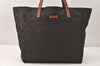 Authentic GUCCI Vintage Shoulder Tote Bag GG Nylon Leather 282439 Brown 4583K