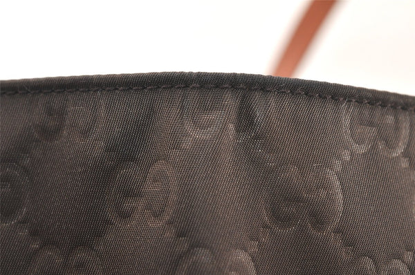 Authentic GUCCI Vintage Shoulder Tote Bag GG Nylon Leather 282439 Brown 4583K