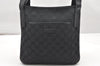 Authentic GUCCI Shoulder Cross Body Bag GG Canvas Leather 122793 Black 4584K