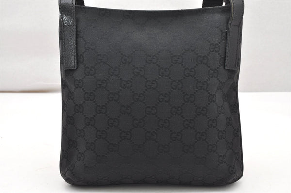 Authentic GUCCI Shoulder Cross Body Bag GG Canvas Leather 122793 Black 4584K