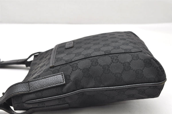 Authentic GUCCI Shoulder Cross Body Bag GG Canvas Leather 122793 Black 4584K