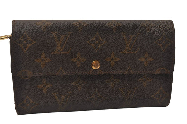 Auth Louis Vuitton Monogram Pochette Porte Monnaie Credit Wallet M61725 LV 4585J