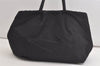 Authentic PRADA Tessuto Fiocco Ribbon Nylon Leather Hand Tote Bag Black 4585K