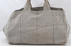 Authentic PRADA Vintage Canapa L Canvas Tote Hand Bag Canvas Gray 4586K