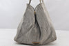 Authentic PRADA Vintage Canapa L Canvas Tote Hand Bag Canvas Gray 4586K