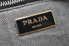 Authentic PRADA Vintage Canapa L Canvas Tote Hand Bag Canvas Gray 4586K