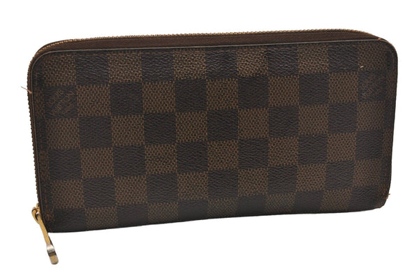 Authentic Louis Vuitton Damier Zippy Long Wallet Purse N60015 LV 4587J