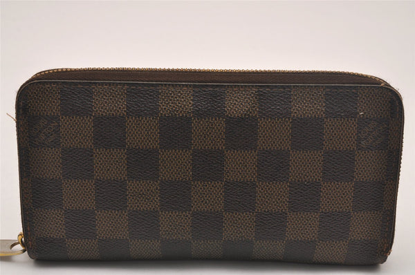 Authentic Louis Vuitton Damier Zippy Long Wallet Purse N60015 LV 4587J