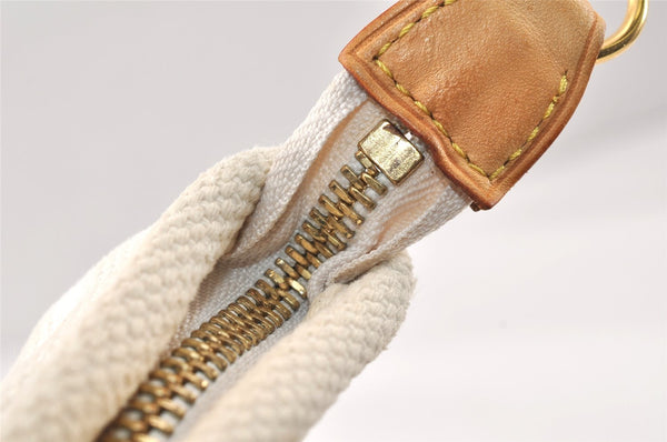 Authentic Louis Vuitton Antigua Cabas MM Tote Bag White Brown M40036 LV 4587K