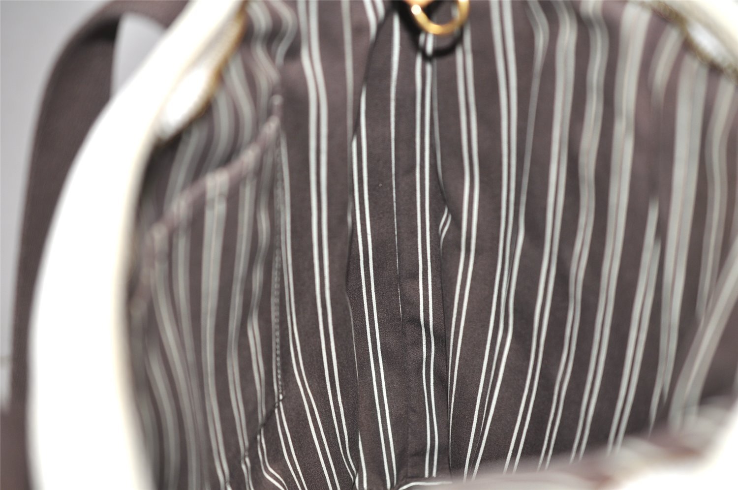 Authentic Louis Vuitton Antigua Cabas MM Tote Bag White Brown M40036 LV 4587K