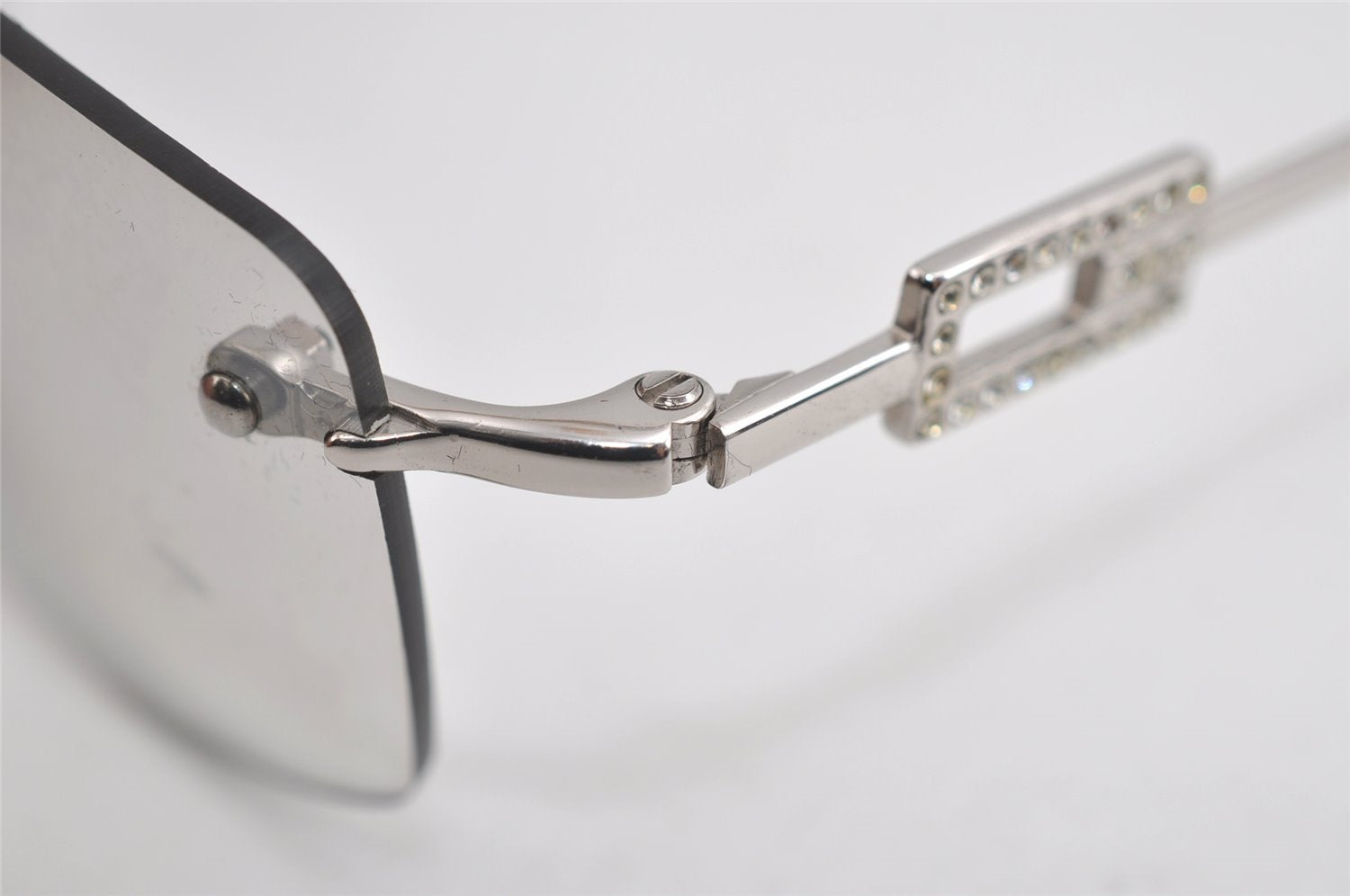 Authentic GUCCI Sunglasses Rhinestone 1784/STRASS Titanium Silver 4588I