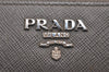 Authentic PRADA Vintage Saffiano Multic Leather Long Wallet Purse Gray 4588J