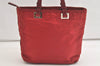 Authentic PRADA Vintage Nylon Tessuto Leather Shoulder Hand Bag Purse Red 4588K