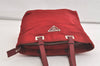 Authentic PRADA Vintage Nylon Tessuto Leather Shoulder Hand Bag Purse Red 4588K