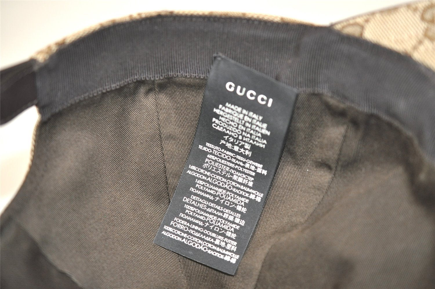 Authentic GUCCI Web Sherry Line Cap GG Canvas Leather Size M 200035 Brown 4590I