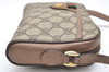 Authentic GUCCI Web Sherry Line Shoulder Bag GG PVC Leather Brown Junk 4590K