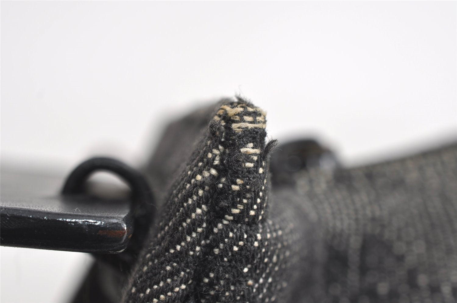 Authentic GUCCI Vintage Shoulder Hand Bag GG Canvas Leather 92697 Black 4591I