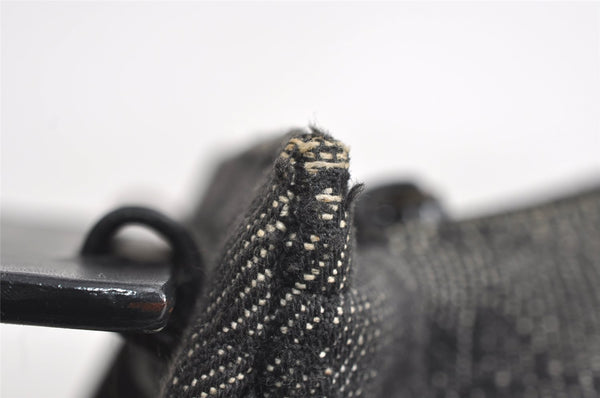 Authentic GUCCI Vintage Shoulder Hand Bag GG Canvas Leather 92697 Black 4591I