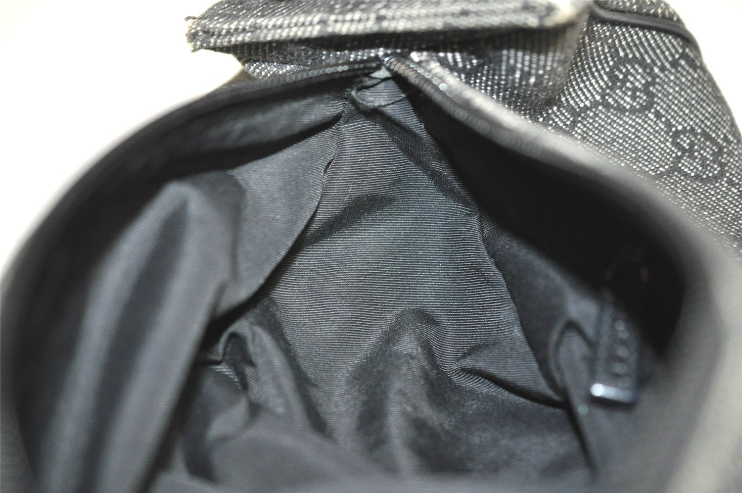 Authentic GUCCI Vintage Shoulder Hand Bag GG Canvas Leather 92697 Black 4591I