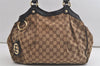 Authentic GUCCI Sukey Shoulder Tote Bag GG Canvas Leather 211944 Brown 4591K